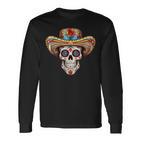 Dia De Los Muertos Carnival Mexican Head Sugar Skull Langarmshirts