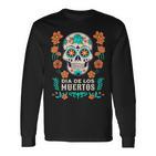 Dia De Los Muertos Mexico Sugar Skull Black S Langarmshirts