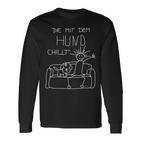 Die Mit Dem Hund Chillt Dog Owners Dog Black S Langarmshirts