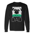 Dog Dad Pug Hunde Mops Papa Langarmshirts