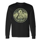 A Dollar Note Allseeing Eye Pyramid Illuminati Langarmshirts