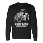 Dorfkind Traktor Landwirt & Bauern Trecker Geschenk Langarmshirts