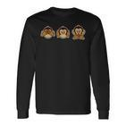 Drei Wise Monkeys Black S Langarmshirts