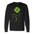 Du Bist Mein Glücksbringer Cat Clover St Patrick Black Langarmshirts