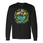 Earthday Pflanze Diese Rette Die Bienen Langarmshirts