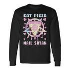 Eat Pizza Hail Satan Occult Satanic Langarmshirts