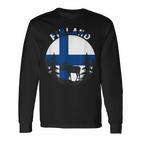 Elch & Waldmotiv Langarmshirts im Finland-Flaggen Design