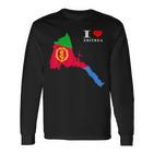 Eritrean Map Flag Langarmshirts