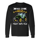 Farmer's Nur Ein Held Fahrt Auf S Feld German Language Langarmshirts