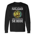 Father's Day Dad Ich Habe Zwei Titel Papa Und Gamer Langarmshirts