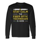 Fiber Optic Technician Sty Calm Lustige Optische Faser Langarmshirts