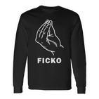 Ficko Hand Sign Gesture Football Fans Langarmshirts
