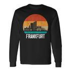 Frankfurt Skyline Retro Vintage Souvenir Frankfurt Langarmshirts