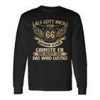 Als Gott Mich Vor 66 Jahren Schuf Birthday Langarmshirts