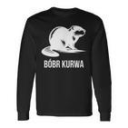 Bober Bóbr Kurwa Polish Internet Meme Beaver Langarmshirts