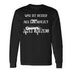 Was Ist Besser Als Eine Katze Zwei Katzen German Langarmshirts