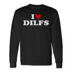 I Love Dilfs I Heart Dilfs Red Heart Cool Langarmshirts