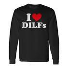 I Love Dilfs I Heart Dilfs Red Heart Langarmshirts