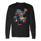 Gorilla Sonnenbrille Gorilla With Sunglasses Gorilla Monkey Langarmshirts