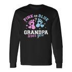 Großvater Langarmshirts Pink or Blue, Grandpa Loves You für Geschlechtsenthüllung