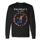 Handball Em 2024 Flag Handballer Sports Player Ball Langarmshirts