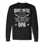 Heavy Metal Grandpa Grossvater Bester Metal Grandpa Langarmshirts