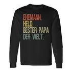 Held Beste Papa Der Welt Help Langarmshirts