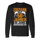 Herren Goldhochzeit Deko Hochzeitstag Jubiläum Ehemann Hochzeit Langarmshirts