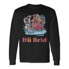 Hü Brid Lustiges Hybrid Auto Pferd Langarmshirts