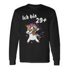 Ich Bin 29 Plus Unicorn Dab Dabbing Unicorn Langarmshirts