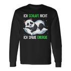 Ich Schlafe Nicht Ich Spare Energie Black Langarmshirts