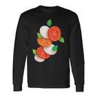 Italian Caprese Salad Tomato Basil Mozzarella Foo Langarmshirts