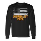 Journalist Papa Amerikanische Flaggeatertag Langarmshirts