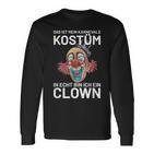 Karnevals Kostüm Clown Motiv Schwarzes Langarmshirts