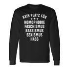 Kein Platz Für Homophobia Carnival Racism Sexism Langarmshirts