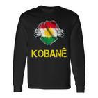 Kobani Kobane Kurdish Kurd Symbol Kurdistan Flag Langarmshirts