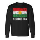 Kurdistan Flag Rojava Kurdish Kurds Langarmshirts