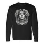 La Catrina Eleganz Elegante Sugar Skull Dame Langarmshirts