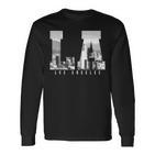 La Los Angeles California Skyline Usa Vintage Souvenir Black Langarmshirts