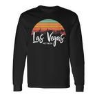 Las Vegas Nevada Sunset Vintage Retro Skyline Langarmshirts