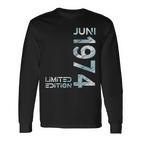 Limited Edition Juni 1974 Mann Frau 50 Geburtstag Langarmshirts