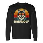 Lustige Geschenkeidee Papa Dadatertagater Wolf Dadwolf Langarmshirts