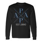 Lustiger Papa Est 1990 Papa Seit 1990 Papa Geburtsjahr 1990 Langarmshirts