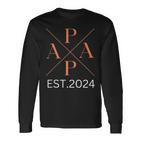 Lustiger Papa Est 2024 Papa Seit 2024 Papa 2024 Langarmshirts