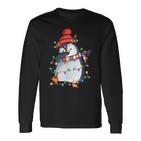 Lustiger Pinguin Weihnachten Dabbing Black Langarmshirts