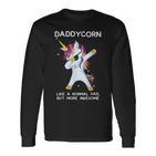 Lustiges Dabbing Einhorn Daddycorn Dab Unicorns Daddy Papa Geschenk Langarmshirts