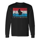 Luxembourg Flag Outline Silhouette Benelux Letzebuerg Langarmshirts