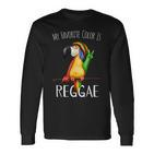 Meine Lieblingsfarbe Ist Reggae Casual Rasta Parrot Langarmshirts