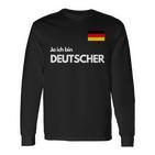 Men's With Ja Ich Bin Deutscher German Black S Langarmshirts