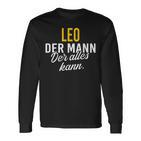 Men's Leo Der Mann Der Alles Kann Vorname Black Langarmshirts